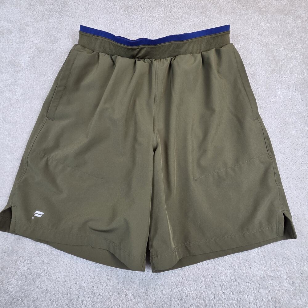 Fabletics Fundamental Shorts Mens Medium Green Black Lot (2) Athletic Gym 7 in - Picture 2 of 13